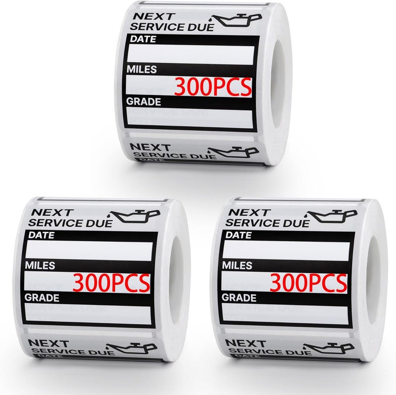 GUEER for Oil Change Stickers 900 Pcs 2”x 2” Service Black Stickers, Next Service Due Reminder Sticker Labels, Easy to Write on, Easy to Peel with No Residue - Image 1